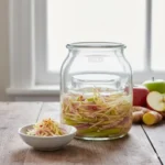 Asazuke van appel en koolrabi met gember, een frisse en snelle Japanse salade uit de RootsFood keuken.