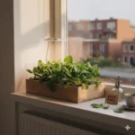 Jonge babyleaf spinazie plantjes klaar om geoogst te worden voor een verse salade.