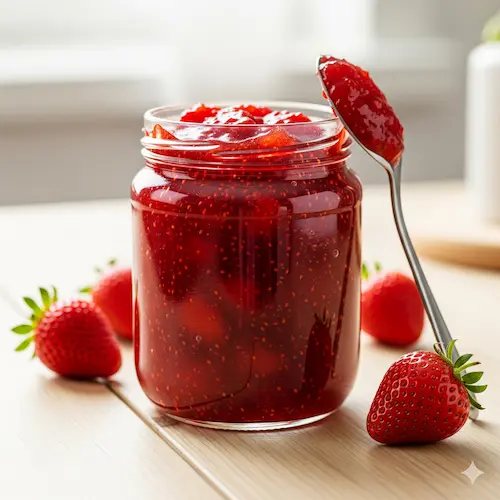 Verschillende soorten zelfgemaakte jams in glazen potten, bereid volgens de traditionele inmaakmethode van RootsFood.