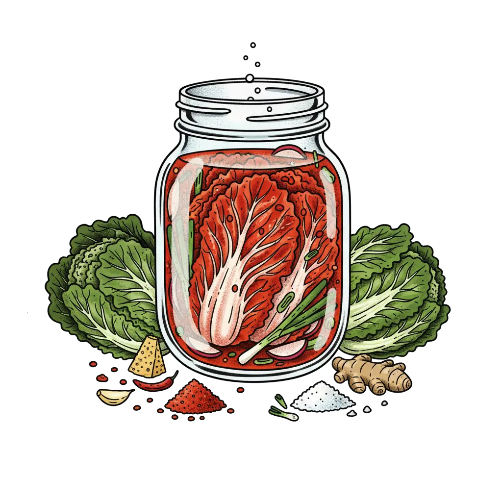 Lacto-fermentatie icoon: groenten fermenteren met behulp van melkzuurbacteriën en zout.