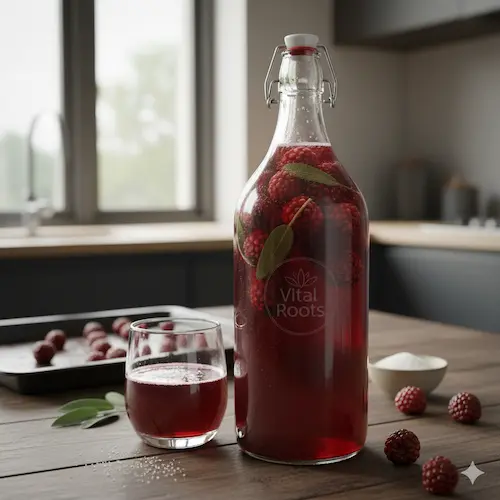 Midnight Orchard kombucha, een mysterieuze en donkere fruitfermentatie met diepe smaken.