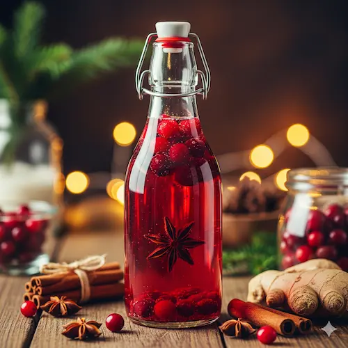 Ambachtelijk winterse gemberbier gefermenteerd met cranberry en steranijs voor een dieprode kleur en kruidige smaak.