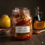 Traditionele Koreaanse Kimchi en een seizoensgebonden variant met pompoen en kweepeer, barstensvol rode chilipeper en actieve pro-biotica.
